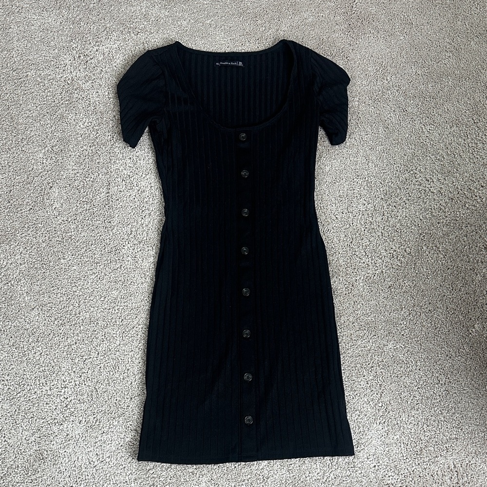 Abercrombie and Fitch Black Ribbed Mini Dress
